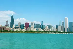 Downtown Prints: Skyline of Chicago, Illinois, USA