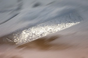 Lapland Prints: Slab of ice created on edge of lake