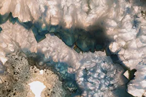 Abstract Prints: Sliced rock crystals of a geode
