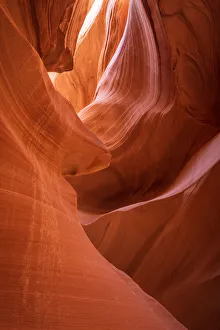 Images Dated 17th May 2019: Slickrock formations in lower Antelope Canyon, Navajo Indian Reservation, Arizona, USA