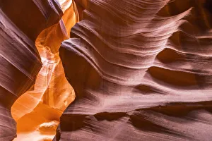 Images Dated 17th May 2019: Slickrock formations in upper Antelope Canyon, Navajo Indian Reservation, Arizona, USA