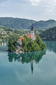 Prints of Slovenia, Bled. Bled Island Images Dated 2020 March: Slovenia, Bled. Bled Island