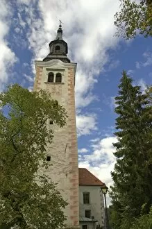 Slovenia, Bled, Lake Bled, bell tower on Bled Island