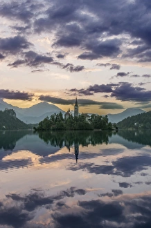 Beautiful Prints: Slovenia, Bled, Lake Bled Dawn