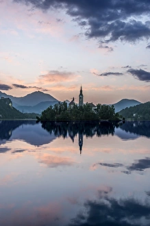 Slovenia, Bled, Lake Bled Dawn
