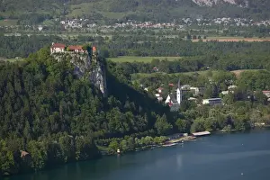 Gorenjska Prints: SLOVENIA-GORENJSKA-Bled: Lake Bled & Bled Castle from Mala Osojnica hill