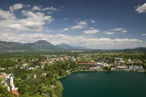 Gorenjska Prints: SLOVENIA-GORENJSKA-Bled: Lake Bled & Town from Bled Castle