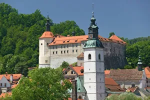 Images Dated 25th May 2004: SLOVENIA, GORENJSKA, Skofja Loka: Church of St. James & Skofja Loka Castle