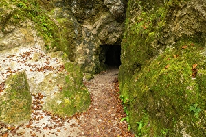 Slovenia Prints: Slovenia, Julian Alps. WWI military tunnel in mountain