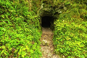 Slovenia Prints: Slovenia, Julian Alps. WWI military tunnel in mountain