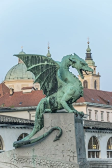 Copy Space Prints: Slovenia, Ljubljana, Dragon Bridge