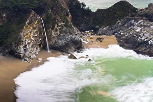 Cove Prints: Slow moving waves into the cove of McWay Falls in Big Sur