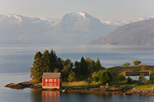 Quaint Prints: Small island in Hardangerfjorden nr Bergen, Western Fjords, Norway