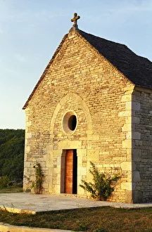 Images Dated 24th May 2007: A small medieval chapel in the Burgundy village Salmaise at sunset