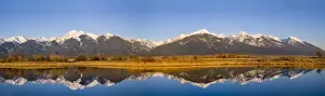Mission Valley Prints: Small pond yields refelction of the Mission Mountains at Ninepipes NWR In Montana