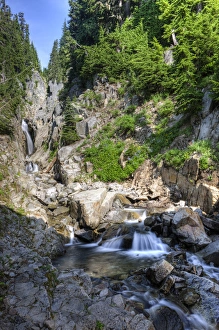 Natural Beauty Prints: Small waterfall. Mount Rainier National Park, Washington. US