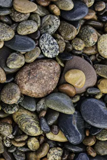 Pebble Prints: Smooth granite pebbles on beach of Lake Superior, Whitefish Point, Upper Peninsula