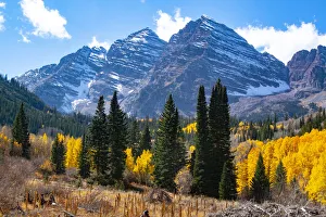 Snowcapped Prints: Snowcapped Maroon Bells-Snowmass Wilderness in autumn
