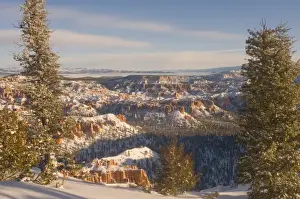 Images Dated 13th February 2009: Snowy winter landscape of the hoodoo--a pillar of rock left by erosion--structures