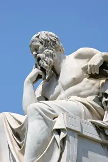 Classical Prints: Socrates (469-399 BC). Classical Greek Philosopher. Statue. The Athens Academy. Athens
