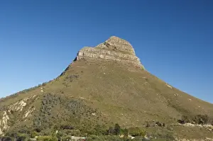 South African Prints: South Africa, Cape Town. View of Lions Head from Table Mountain