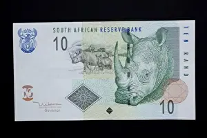 South Africa Prints: South Africa. Close-up of South African rand paper money