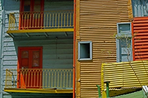 Images Dated 20th October 2010: South America, Argentina, Buenos Aires. Colorful architecture of La Boca neighborhood