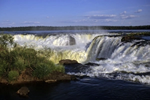 South America, Argentina, Iguacu Falls. A view from the top of the falls at Iguacu in Argentina