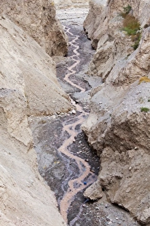 Jutta Riegel Prints: South America, Argentina, Province Salta, Iruya. Mud stream in a tiny Andean village