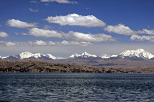 Elevation Prints: South America, Bolivia, Lake Titicaca. Scenic mountains of Lake Titicaca