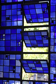South America, Brazil, Brasilia. Interior of the Dom Bosco Sanctuary in Brasilia