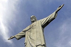 South America, Brazil, Rio de Janeiro. Christ the Redeemer landmark monument on Corcovado