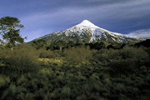 Andres Morya Hinojosa Prints: South America, Chile, La Araucania, Villarrica National Park. Lanin Volcano