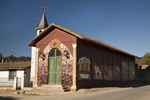Images Dated 14th March 2009: South America, Chile, Lo Abarca. Mosaic murals decorate a church