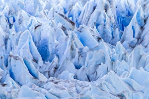 Images Dated 31st January 2015: South America, Chile, Patagonia, Torres del Paine National Park. Close-up of blue glacier