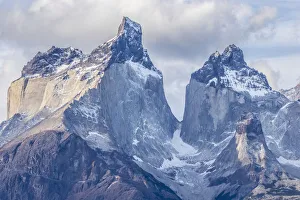 Cloudy Prints: South America, Chile, Patagonia. The Horns mountains