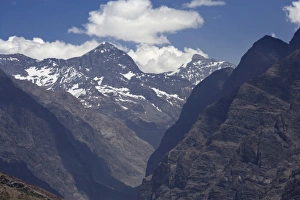 Altitude Prints: South America, Chile, Rio Blanco Valley, Andes Mountains - aerial