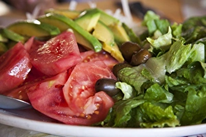Olive Prints: South America, Chile, San Antonio. Close-up of tossed salad served at El Sauce Restaurant