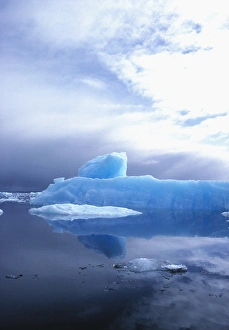 South America, Chile, San Rafael Lagoon NP. A blue iceberg makes its home in San Rafael Lagoon NP