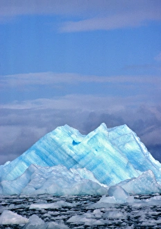 South America, Chile, San Rafael Lagoon NP. Icebergs form and float away into