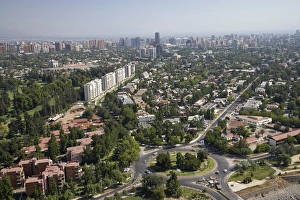 South America, Chile, Santiago, Rotonda Carol Urzua, Vitacura - aerial