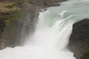 South America, Chile, Torres del Paine National Park. View of Salto Grande waterfall