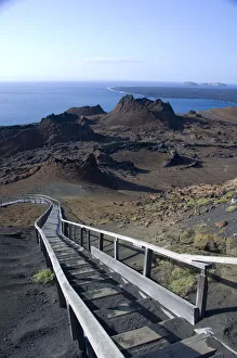 Crater Prints: South America, Ecuador, Galapagos, Bartolome. Scenic overlook from walkway with 365