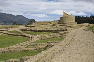 South America, Ecuador. Ingapirca, Temple of the Sun, also known as The Castle (El Castillo)