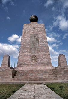 Pichincha Prints: South America, Ecuador, La Mitad del Mundo. La Mitad del Mundo, located exactly