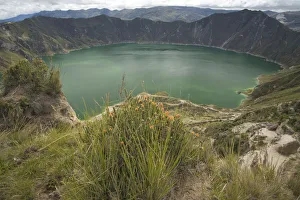Crater Prints: South America, Ecuador, Quilotoa, Lake Quilotoa, a volcanic crater filled by an emerald