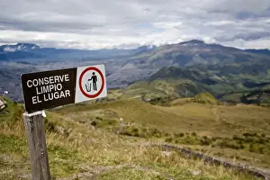 Hiking Prints: South America, Ecuador, Quito. Visitors to the TeleferiQo can experience many overviews