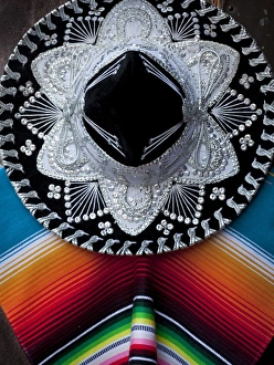 Silver Prints: South America, Mexico, San Miguel de Allende. Arrangement of sombrero and blanket