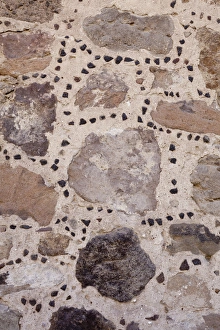South America, Mexico, San Miguel de Allende. Detail of traditional stone work on wall