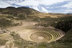 Images Dated 28th May 2007: South America - Peru. Amphitheater-like terraces of Moray in the Sacred Valley of the Incas